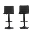 Artiss 2x Bar Stools Gas Lift Linen Fabric Black-5