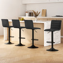 Artiss 4x Bar Stools Gas Lift Linen Fabric Black-1