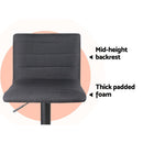 Artiss 4x Bar Stools Gas Lift Linen Fabric Black-11