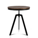 Artiss Bar Table 67-86CM Height Round Brown-1