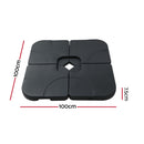 Instahut Outdoor Umbrella Base 50cm 4 Plates Stand Pod Cantilever-2