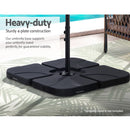 Instahut Outdoor Umbrella Base 50cm 4 Plates Stand Pod Cantilever-3