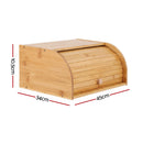 Artiss Bamboo Bread Box Bin Roll Top Kitchen Countertop Storage 45cm Natural-2