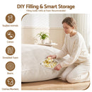 Artiss 3 in 1 Bean Bag Chair Cover (No Filler) Convertible Bean Bag for Adults, Corduroy Stuffed Animal Storage Bean Bag Cover Washable for Living Room Bedroom, Beige-6