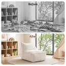 Artiss Bean Bag Chair Cover (No Filler) Soft Corduroy Stuffed Animal Storage Bean Bag Cover for Adults, Washable Lazy Sofa Cover for Living Room Bedroom, Beige-10