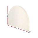 Artiss Bed Head Headboard Bed Frame Double Boucle - GREI White-2