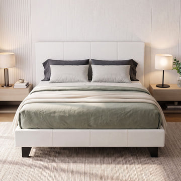 Artiss Neo Bed Frame PU Leather - White Double