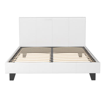 Artiss Neo Bed Frame PU Leather - White Double - 0