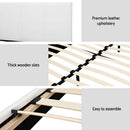 Artiss Neo Bed Frame PU Leather - White Double-7