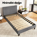 Artiss Neo Bed Frame Fabric - Grey King Single-5