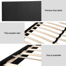 Artiss Neo Bed Frame Fabric - Charcoal Queen-7