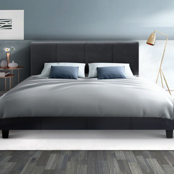 Artiss Neo Bed Frame Fabric - Charcoal Queen