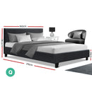 Artiss Neo Bed Frame Fabric - Charcoal Queen-2