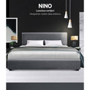 Artiss Nino Bed Frame Fabric - Grey Double-3