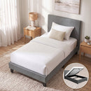 Artiss Nino Bed Frame Fabric - Grey King Single-1