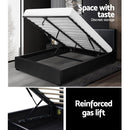 Artiss Nino Bed Frame PU Leather - Black Queen-6