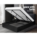 Artiss Nino Bed Frame PU Leather - Black Queen-5