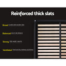 Artiss Nino Bed Frame PU Leather - Black Queen-7