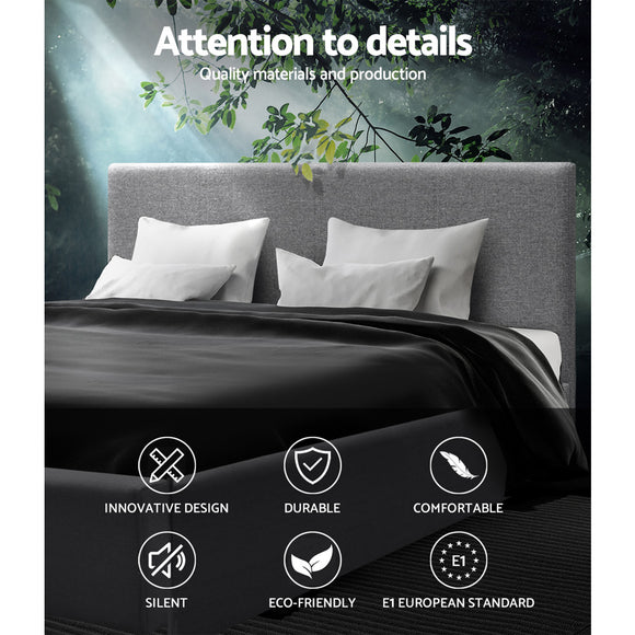 Artiss Bed Frame Queen Size Gas Lift Base -NINO Grey