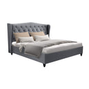 Artiss Pier Bed Frame Fabric - Grey Double-2