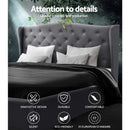 Artiss Pier Bed Frame Fabric - Grey Double-4