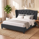 Artiss Pier Bed Frame Fabric - Charcoal King-1