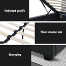 Artiss Bed Frame Double Size Gas Lift Charcoal VILA-7