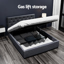 Artiss Bed Frame Double Size Gas Lift Charcoal VILA-8