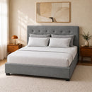 Artiss Bed Frame Double Size Gas Lift Grey VILA-1