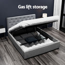 Artiss Bed Frame Double Size Gas Lift Grey VILA-5