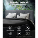 Artiss Avio Bed Frame Fabric Storage Drawers - Grey King-5