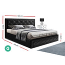 Artiss Bed Frame Queen Size Gas Lift Black TIYO-2