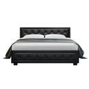 Artiss Bed Frame Queen Size Gas Lift Black TIYO-3