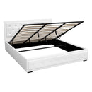 Artiss Bed Frame King Size Gas Lift White TIYO-1