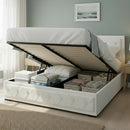 Artiss Bed Frame King Size Gas Lift White TIYO-1