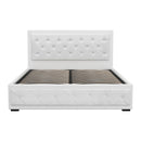 Artiss Bed Frame Queen Size Gas Lift White TIYO-5