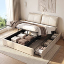 Artiss King Bed Frame Gas Lift Storage 3 Drawers Adjustable Headboard Platform Base-1