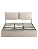 Artiss King Bed Frame Gas Lift Storage 3 Drawers Adjustable Headboard Platform Base-2