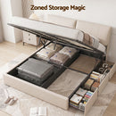 Artiss King Bed Frame Gas Lift Storage 3 Drawers Adjustable Headboard Platform Base-5