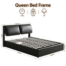 Artiss Queen Bed Frame Gas Lift Storage 3 Drawers Adjustable Headboard Platform Bed Black-2