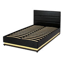 Artiss RGB LED Bed Frame King Single Size Gas Lift Base Storage Leather LUMI-2