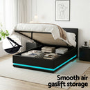 Artiss RGB LED Bed Frame King Single Size Gas Lift Base Storage Leather LUMI-5