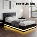 Artiss RGB LED Bed Frame King Single Size Gas Lift Base Storage Leather LUMI-6