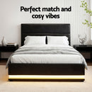 Artiss RGB LED Bed Frame King Single Size Gas Lift Base Storage Leather LUMI-7
