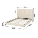 Artiss Double Bed Frame Upholstered Platform Bed with Tufted Headboard 300kg Support-2