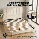 Artiss Double Bed Frame Upholstered Platform Bed with Tufted Headboard 300kg Support-6