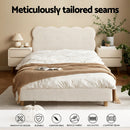 Artiss King Single Bed Frame Cloud Headboard Boucle Fabric Mattress Platform Base White-4