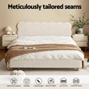 Artiss Queen Bed Frame Cloud Headboard Boucle Fabric Mattress Platform Base White-4