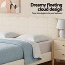 Artiss Queen Bed Frame Cloud Headboard Boucle Fabric Mattress Platform Base White-5