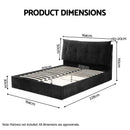 Artiss Queen Bed Frame with Horizontal Gas Lift Storage with LED Light USB Type-C Charging Station Black Velvet-2